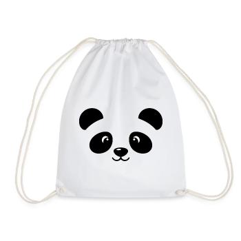 Panda | Big Face Costume Carnival Disguise - Drawstring Bag - white - Front
