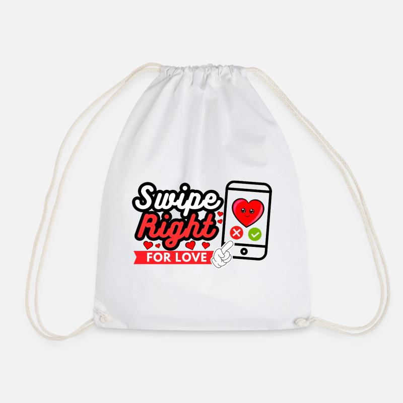 Swipe Right For Love – Modern Love Statement - Turnbeutel - Weiß