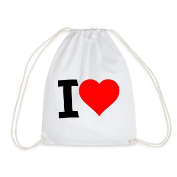 Red Heart - Clear Love Look - Drawstring Bag - white - Front