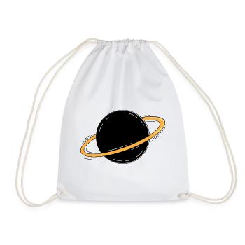 Saturn Planet Space Minimalist - Drawstring Bag - white - Front