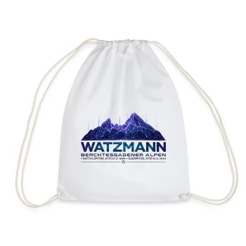 Watzmann Cyberpunk Silhouette | Neon Future  - Turnbeutel - Weiß - Vorne