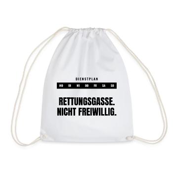Rettungsgasse. Nicht freiwillig. — Statement - Turnbeutel - Weiß - Vorne
