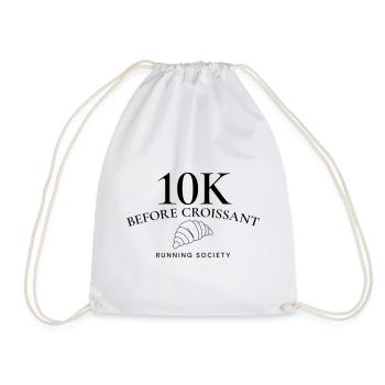 10K vor Croissant – Lauf- und Brunch-Lebensstil - Turnbeutel - Weiß - Vorne