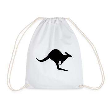Eine australische Känguru - Turnbeutel - Weiß - Vorne