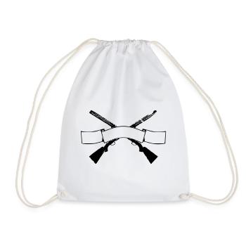 gewehr verein schütze name text fest club waffe - Drawstring Bag - white - Front