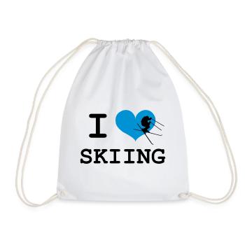 I Love Skiing - Turnbeutel - Weiß - Vorne