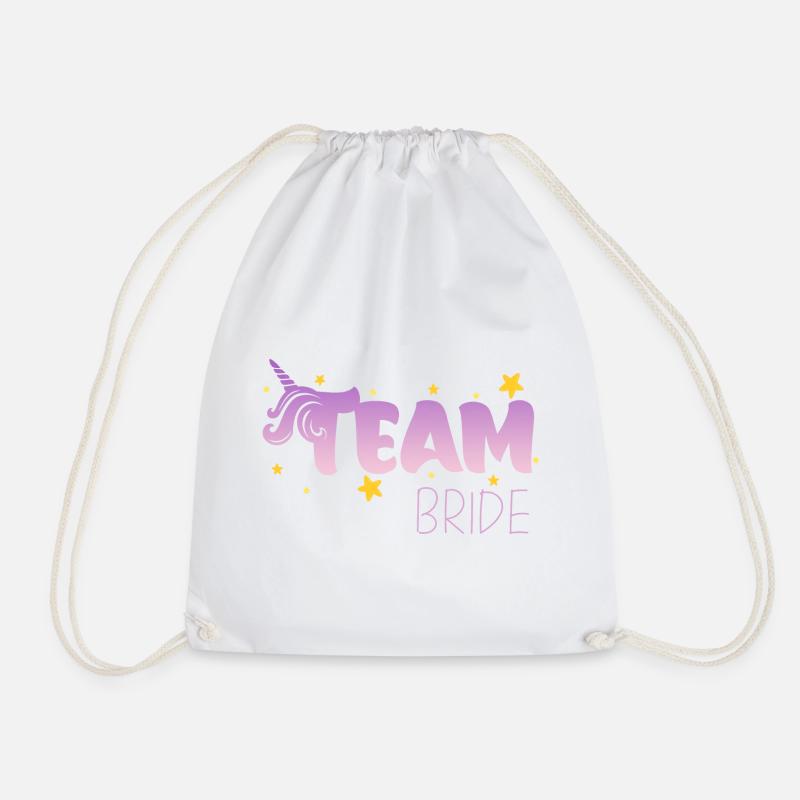 Einhorn Sterne - Team Bride - Turnbeutel - Weiß