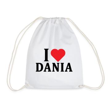 T-shirt I love Dania t-shirt gift idea - Drawstring Bag - white - Front