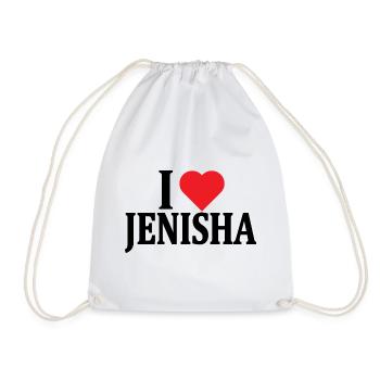 t-shirt I love Jenisha t-shirt gift idea - Drawstring Bag - white - Front