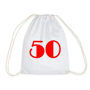 50. 50 YEARS. 50th ANNIVERSARY. 50 YEARS ANNIVERSARY - Drawstring Bag - white - Front