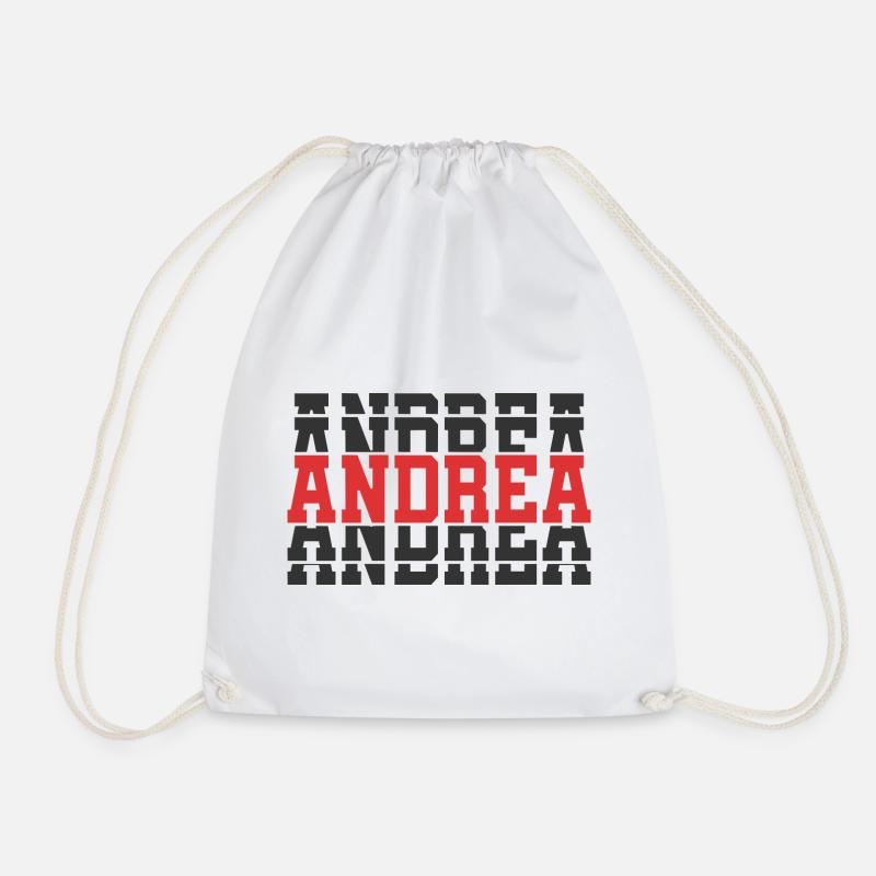 T-Shirt Andrea T-Shirt Geschenkidee gestapelter Text - Turnbeutel - Weiß