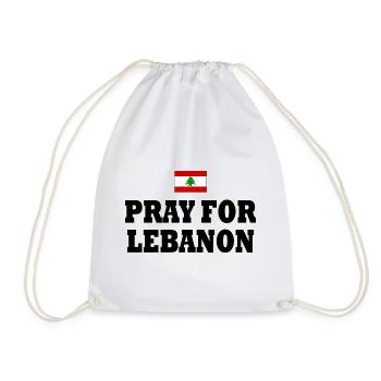 Pray for lebanon - Drawstring Bag - white - Front