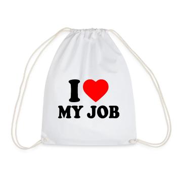 I love my job - Drawstring Bag - white - Front