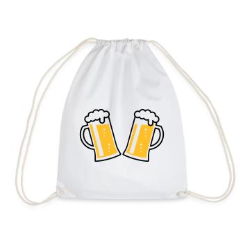 2 chopes à bière Prosten (bière / chope à bière / 2C) - Sac de sport léger - blanc - Devant
