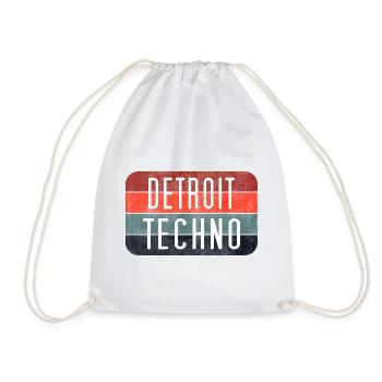 Detroit Techno Neon Emblem - Drawstring Bag - white - Front