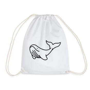 Majestic Whale – Ocean & Animal Welfare Design - Drawstring Bag - white - Front