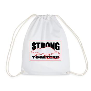 Unity Rongeur Silhouette T-shirt graphique rouge et noir - Sac de sport léger - blanc - Devant