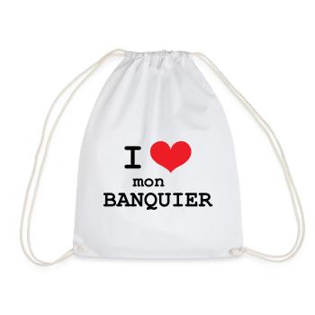 I love my banker - Drawstring Bag - white - Front