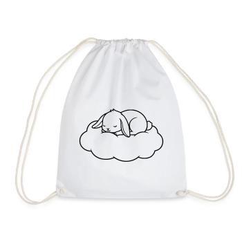 Vecteur de contour de nuage de Sleeping Bunny - Sac de sport léger - blanc - Devant