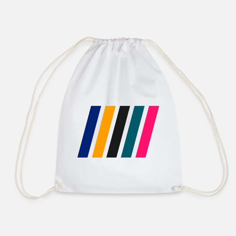 COLOR STRIPES I - Drawstring Bag - white