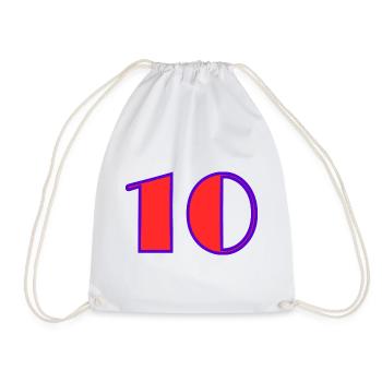 10. 10 YEARS. 10th ANNIVERSARY. 10 YEAR ANNIVERSARY. - Drawstring Bag - white - Front