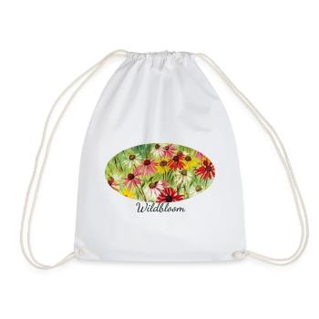 Wildbloom - Colorful Echinacea Meadow Fragment - Drawstring Bag - white - Front