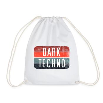 Dark Techno Retro Logo Tee - Drawstring Bag - white - Front