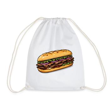 Sandwich illustration - Drawstring Bag - white - Front