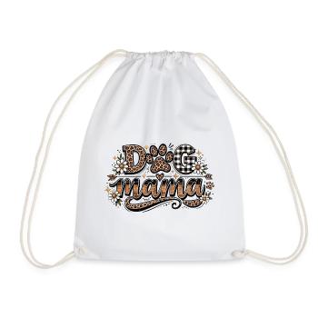 Dog Mom: Dog Mama Leopard Blumen Geschenk - Turnbeutel - Weiß - Vorne