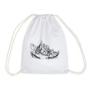 Cerro Torre Silhouette | Patagonia Summit Design - Drawstring Bag - white - Front