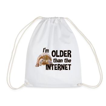 I'm older than the Internet - Turtle - Drawstring Bag - white - Front