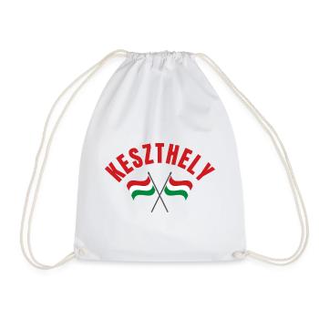 Keszthely Hungarian Flags  - Drawstring Bag - white - Front