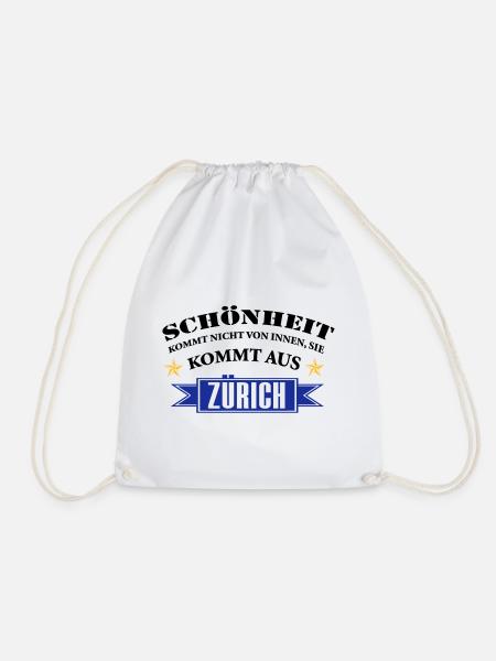Beauty from Zurich - Drawstring Bag - white