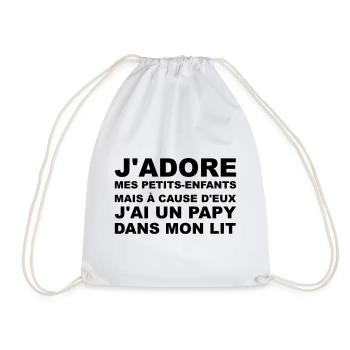 Papy dans mon lit - Sac de sport léger - blanc - Devant