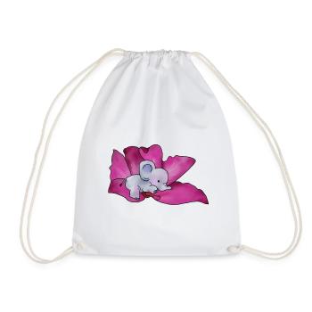 Elephant in blossom - Drawstring Bag - white - Front