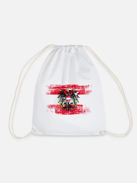 Austria Austria flag flag eagle - Drawstring Bag - white