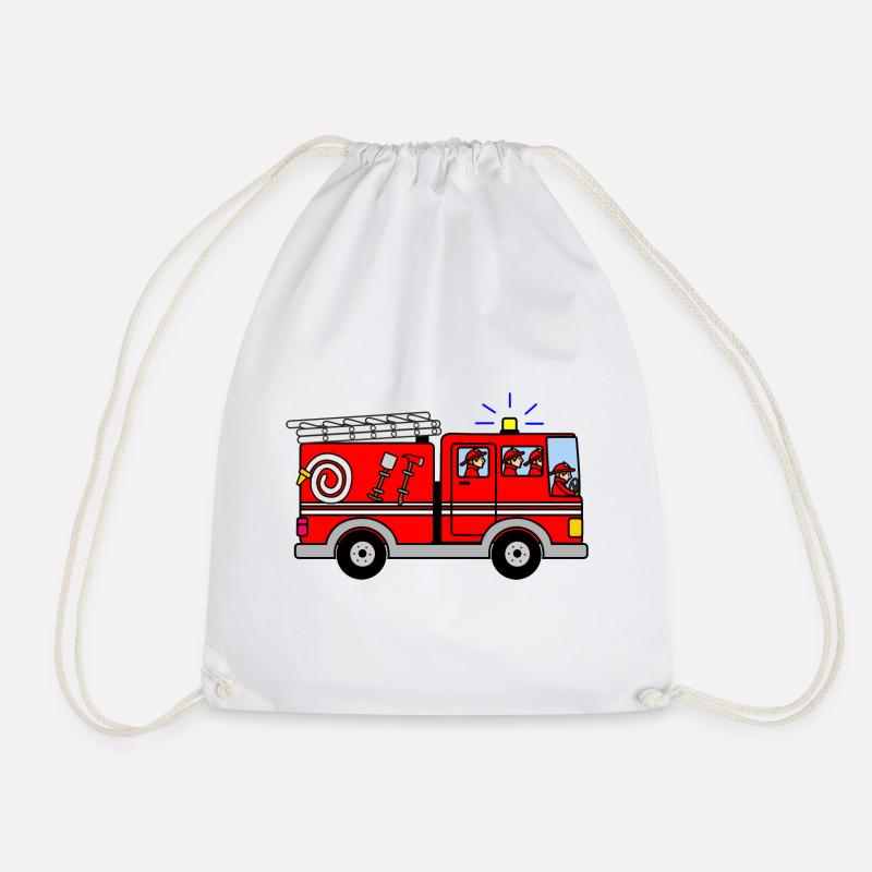 Fire engine with wailing siren - Drawstring Bag - white