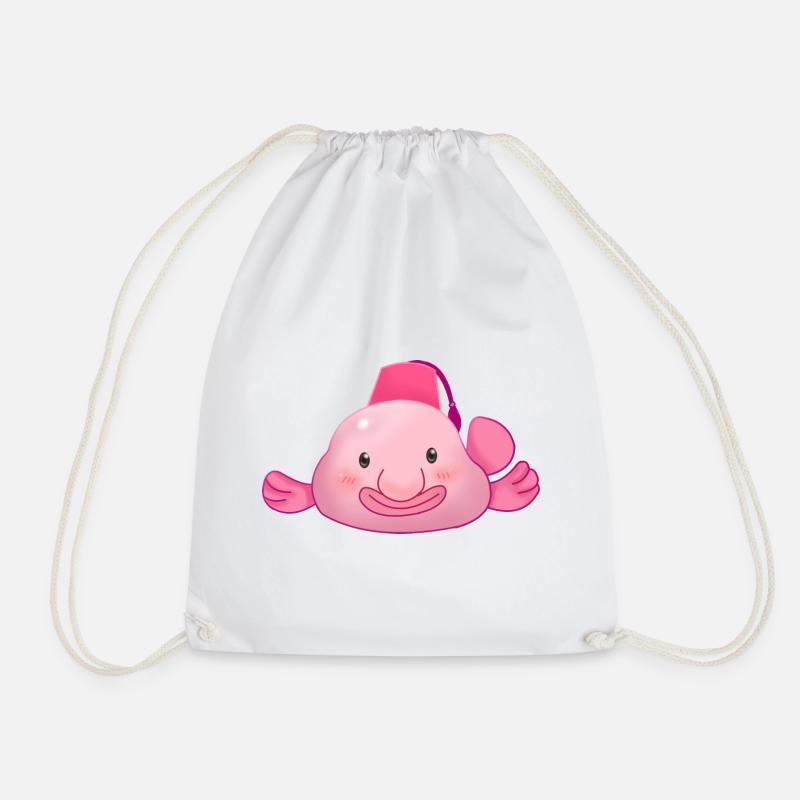Blobfish - Drawstring Bag - white