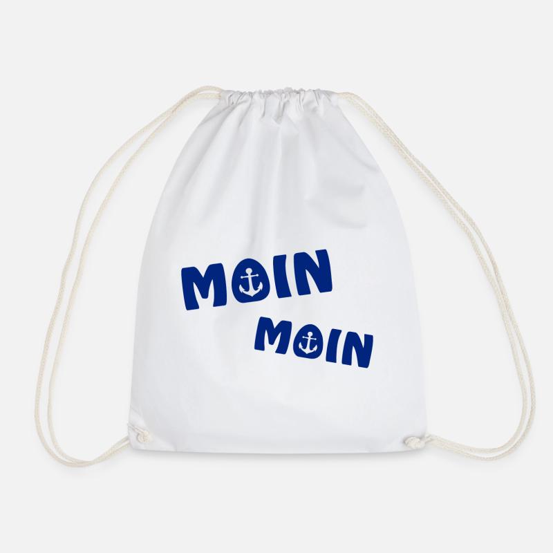 Moin Moin mit Anker - Turnbeutel - Weiß