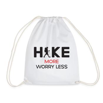 Hike More Worry Less - Hiking Gift - Drawstring Bag - white - Front