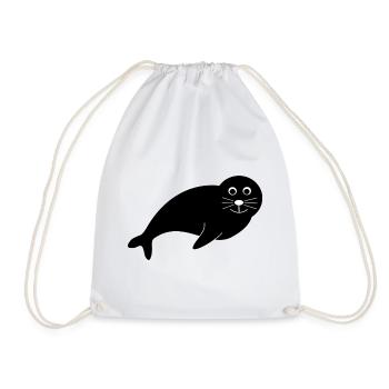 Seals, seals, seals, seals animals - Drawstring Bag - white - Front