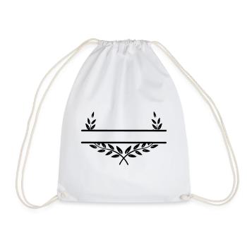 Laurel wreath with space for text - Drawstring Bag - white - Front