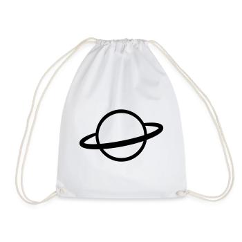 Planet mit Ring Symbol Umriss - Turnbeutel - Weiß - Vorne