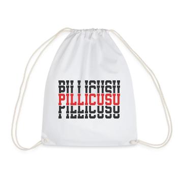 t-shirt pillicusu t-shirt Sicilia stacked text - Drawstring Bag - white - Front