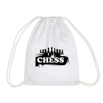 Schach Graffiti Schachfiguren Illustration Logo - Turnbeutel - Weiß - Vorne