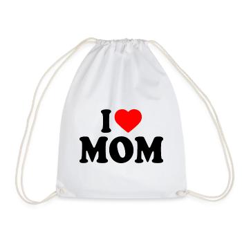 I love mom - Drawstring Bag - white - Front