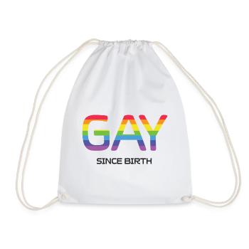 LGBT Pride Month - Gay Since Birth - Drawstring Bag - white - Front