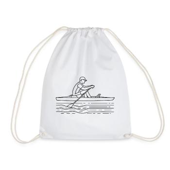 Rower Drawing - Drawstring Bag - white - Front