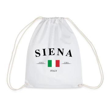 Siena Italien Koordinaten Reise Souvenir Geschenk - Turnbeutel - Weiß - Vorne