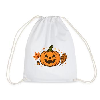 Funny Pumpkin Halloween Cartoon Design - Drawstring Bag - white - Front